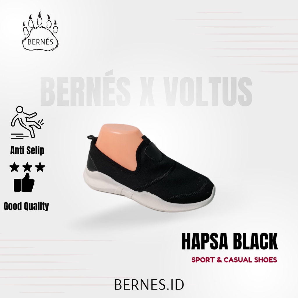 Sepatu Wanita VOLTUS hapsa black Slip on Hitam