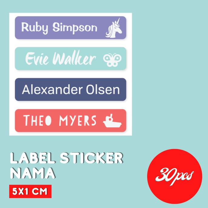 

(BISA COD) Sticker Label Nama Anak Custom Waterproof / Stiker Label Murah OBRAL Kode 1156