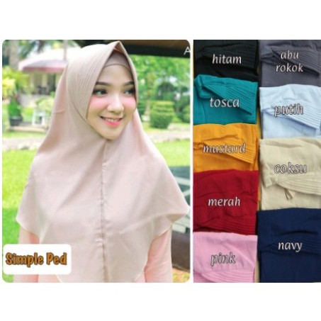 Khimar SIMPLE PED / Hijab Instant Simpel Pet Antem / Jilbab Instan Wolfis Murah