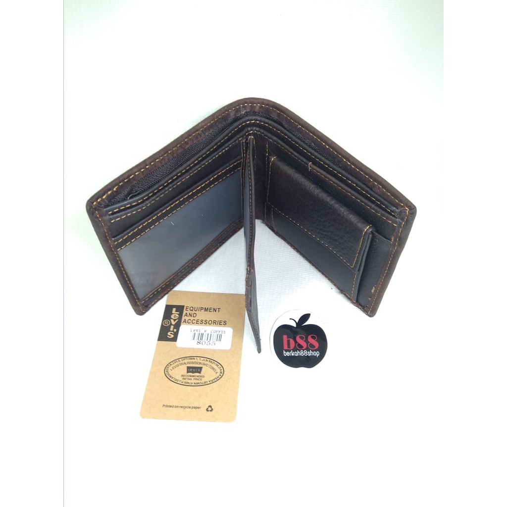 Dompet Kulit Levis 8055 / Dompet Pria Lipat  / Dompet Kulit Asli / Dompet Pria