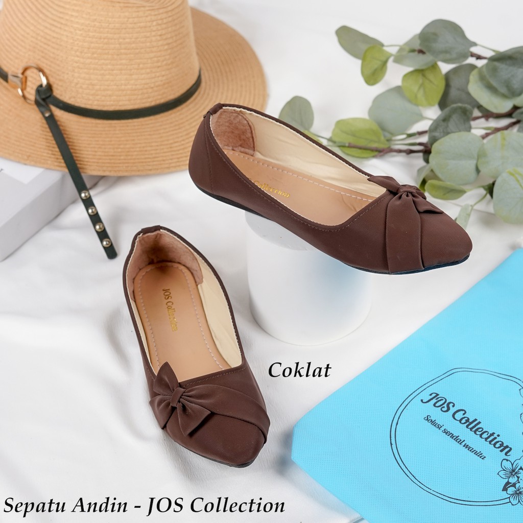 Flat Shoes Wanita - Sepatu Andin Balet Wanita Motif Pita by JOS Collection