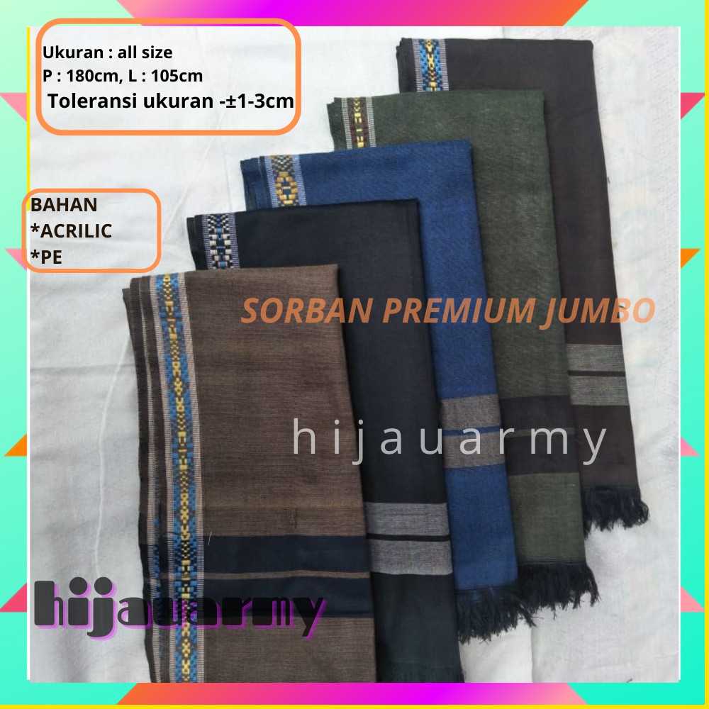 SORBAN PREMIUM IMAMAH SELENDANG PANJANG TEBAL JUMBO PAS MINA  PASMINA SORBAN SELENDANG SYAL