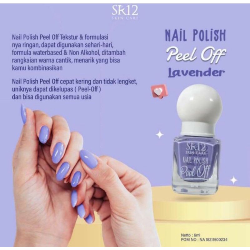 KUTEK HALAL SR12 NAIL POLISH Peel Off SR 12 HERBAL SKINCARE BPOM AMAN MUDAH DIKELUPAS BPOM