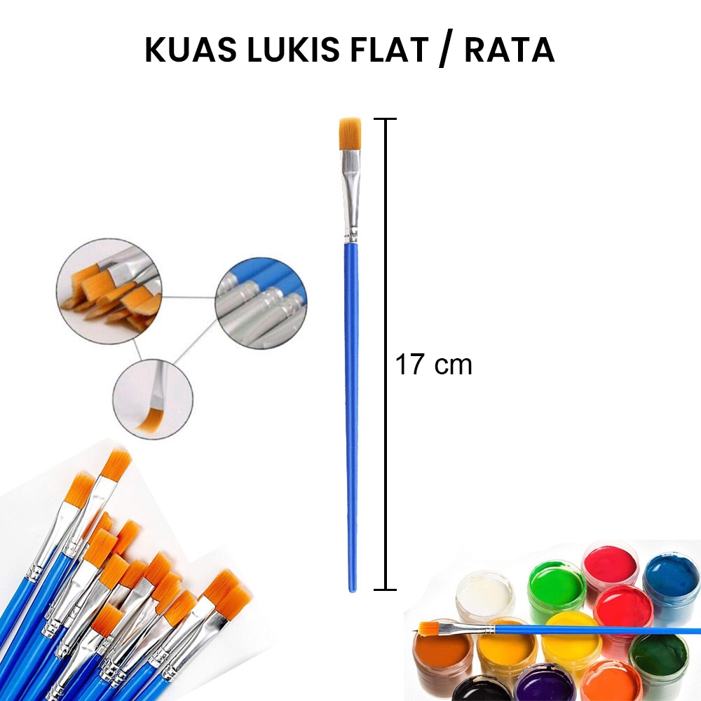 Jual Kuas Lukis ujung Flat Rata bulu halus | Shopee Indonesia