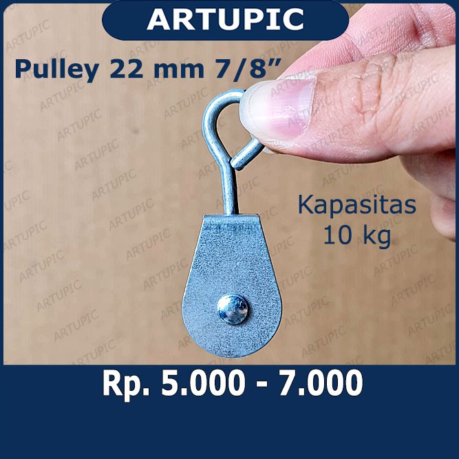 Pulley Puli Puley Kerekan Katrol 7/8 inch 22 mm 7per8 Inch Kapasitas 10 kg untuk nipple kandang