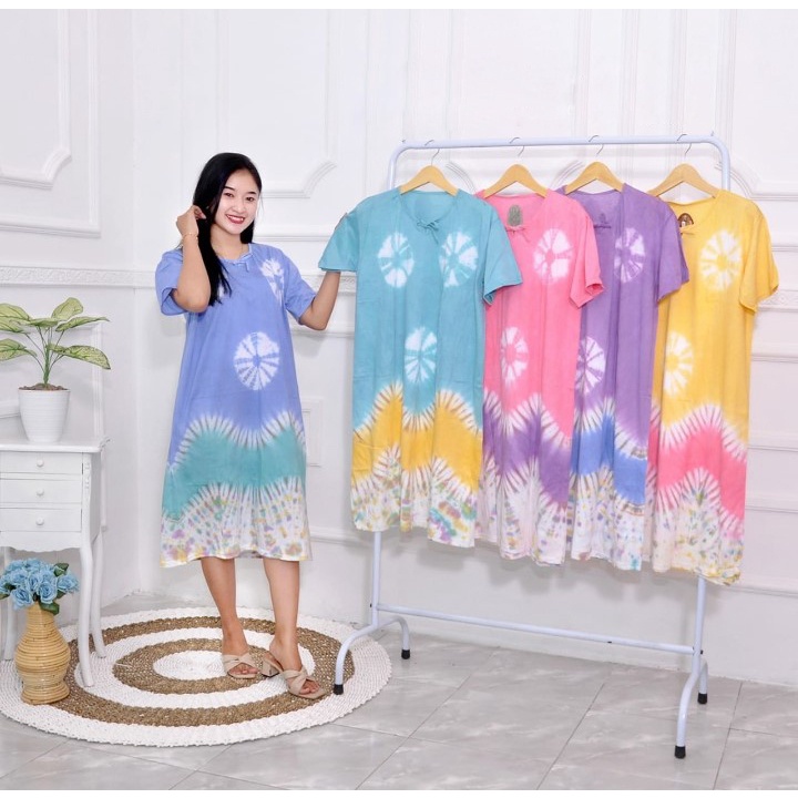 Ruffle Kaos Batik Varo Tiedye Pastel Resleting