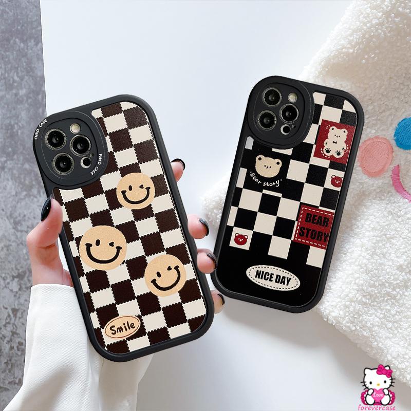 Case Motif Kartun Beruang Tersenyum Untuk OPPO A95 A96 A12 A16 A5 A9 2020 A3S A15 A7 A5S A3S A16K A16E A11K A54 A31 A74 Reno 5 6 7Z A16K A162 A53 A6 A11K A53 A15