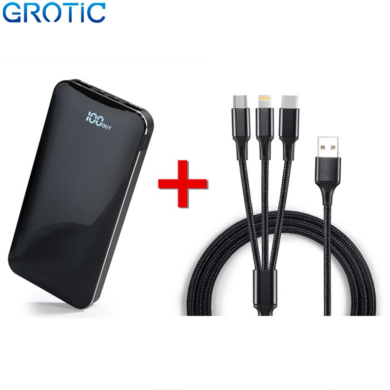 

GROTIC Powerbank 12000mah (GY11) + Kabel Charge 3 in 1