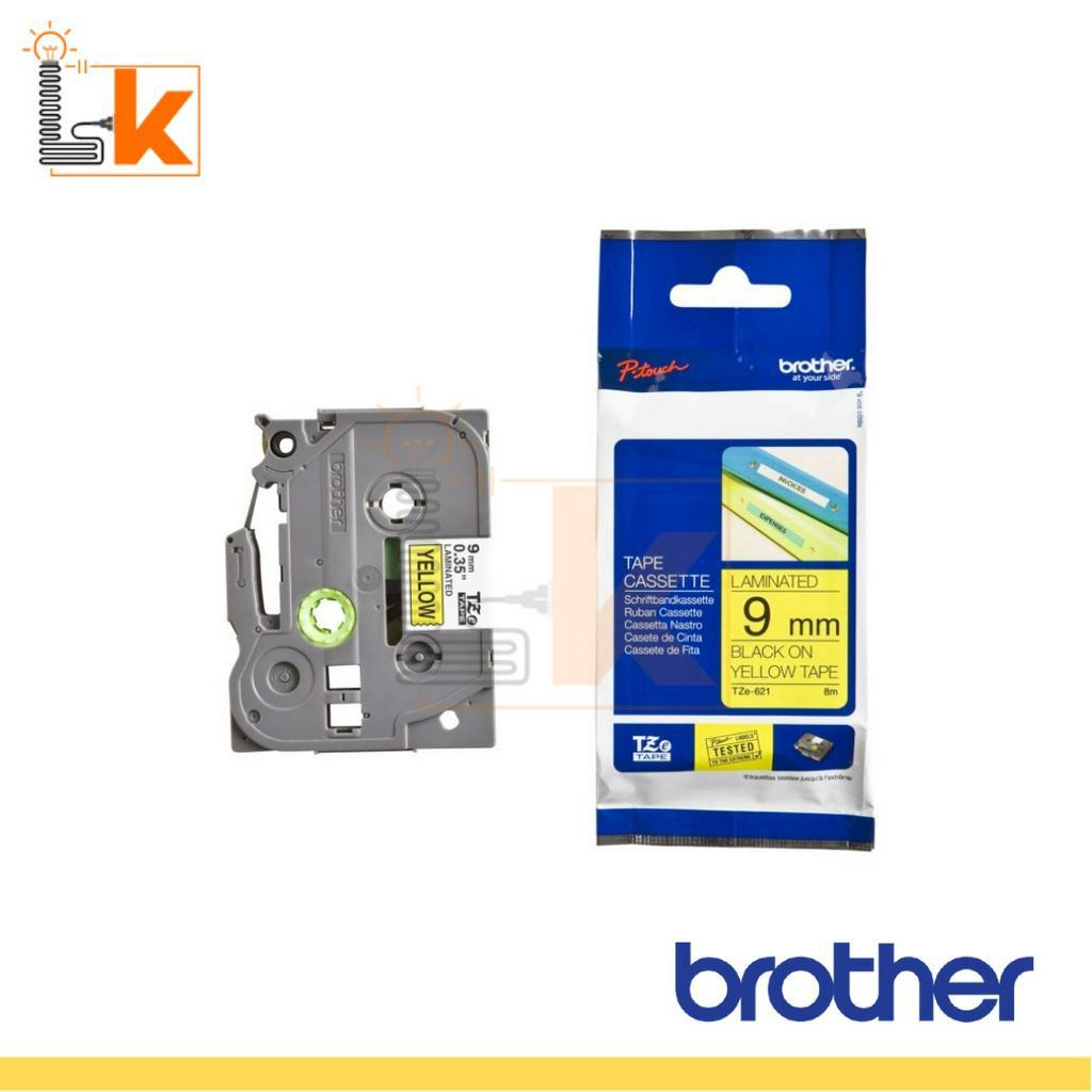 

BROTHER TAPE CASSETE TZE-621 LAMINATED 9MM BLACK ON YELLOW TAPE