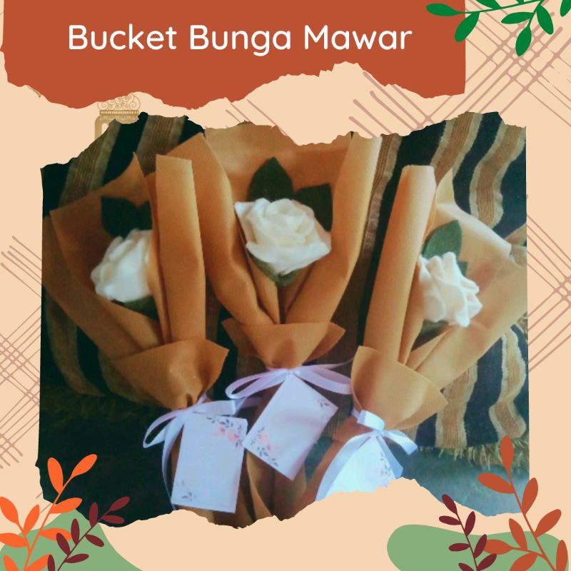 Bucket Bunga Mawar mini