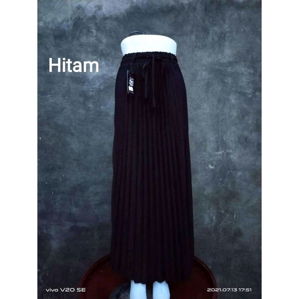 rok plisket premium import kosibo creep-Hitam