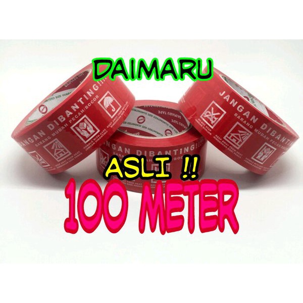 

Dijual Lakban fragile merah daimaru jangan dibanting Limited
