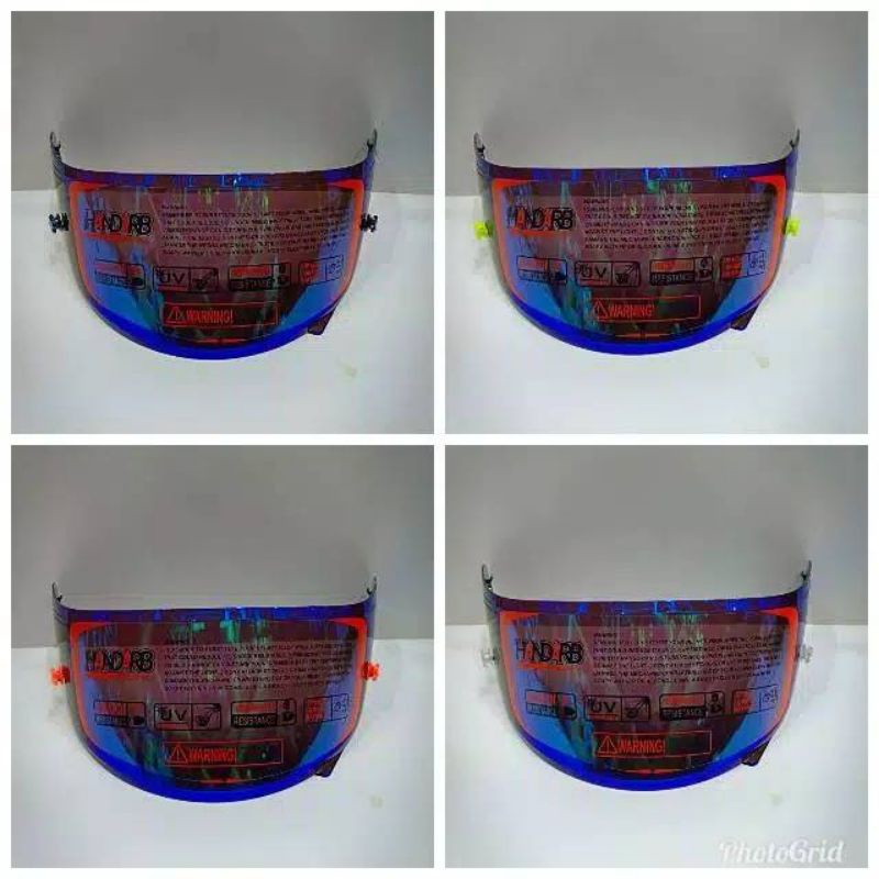 Flat visor kyt rc-7 + kyt r10 + kyt k2r iridium blue /gold /silver/hitam /putih/ tear off post