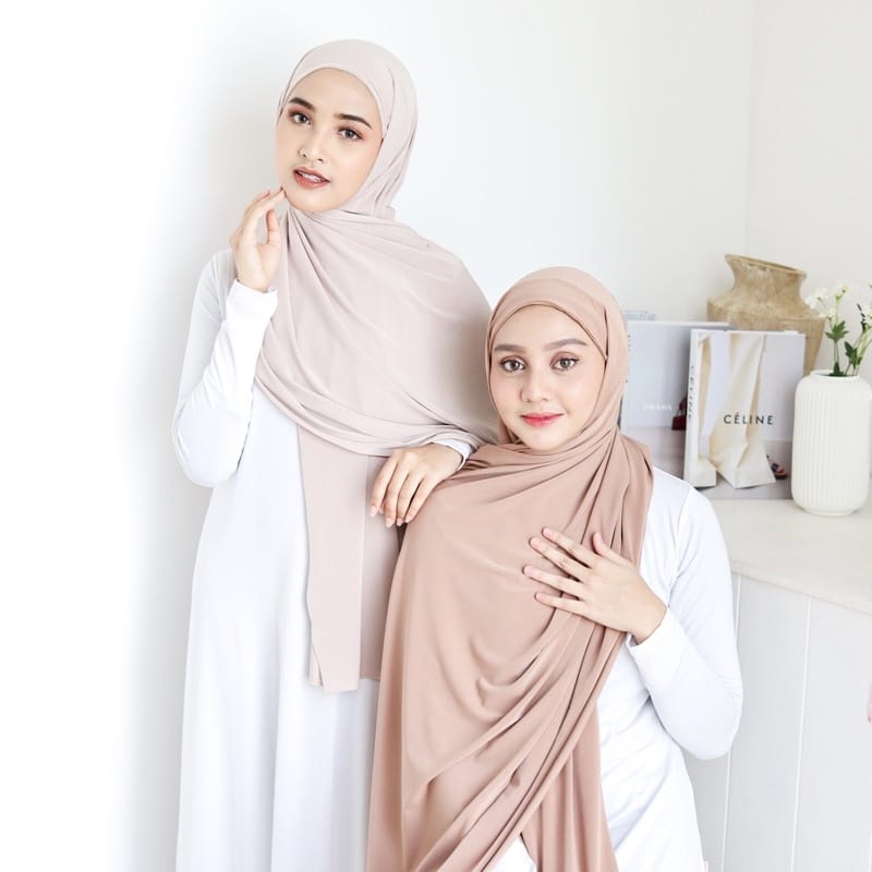 Pashmina Instan Malay Ceruty BabyDoll Hijab Pashmina Ikat Tali Belakang Jilbab Pashmina Nayla Hija'b