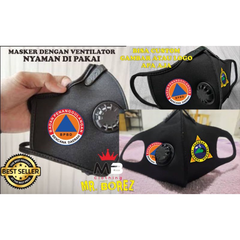 MASKER BPBD VENTILATOR / MASKER VENTILATOR BPBD / MASKER LOGO BPBD / MASKER VENTILATOR PREMIUM / MAS