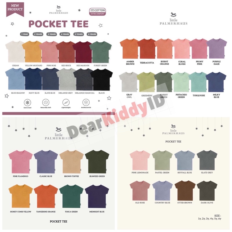 Little Palmerhaus 1y/2y/3y/4y/5y/6y  POCKET TEE / Kaos Oblong Polos - GRUP 2