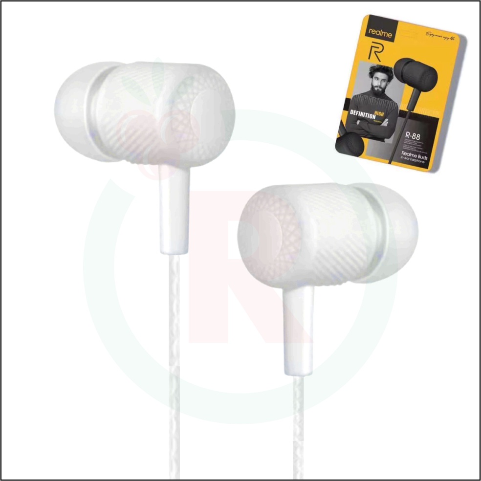 Earphone Realme 88 stereo bass music telfon headset mic