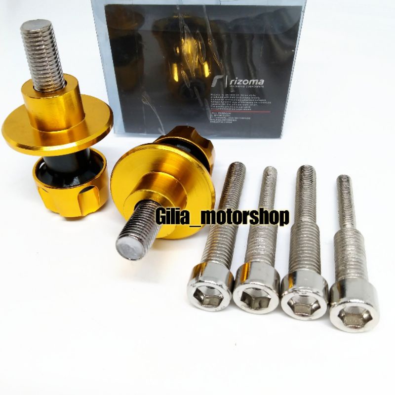 Jalu Pedok Rizoma CNC Gold Universal Jalu Peddok Jalu Paddock Rizoma plus baut drat 12 /14 Universal