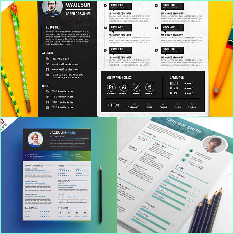 Paket Template CV Resume Surat Lamaran Kerja Format PSD AI EPS CDR Usaha Percetakan Multimedia Termurah Terlaris NP24