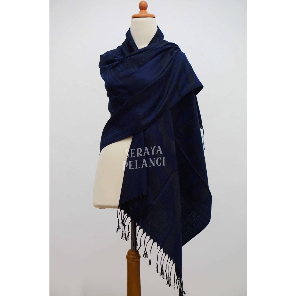 Pashmina Cashmere Keong 35 | Motif Bunga/Kembang | Selendang | Scarf | Syal | Shawl | Pasmina | Souvenir | Hadiah Ulang Tahun | Birthday Gift | Aksesoris Fashion Wanita | Import Quality | Grosir Murah