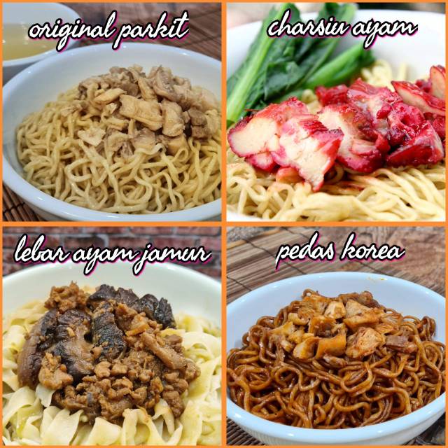 Bakmi ayam ori/chasiu/lebar jamur/mie korea/ pedes jakarta/baso sapi/pangsit frozen parkit