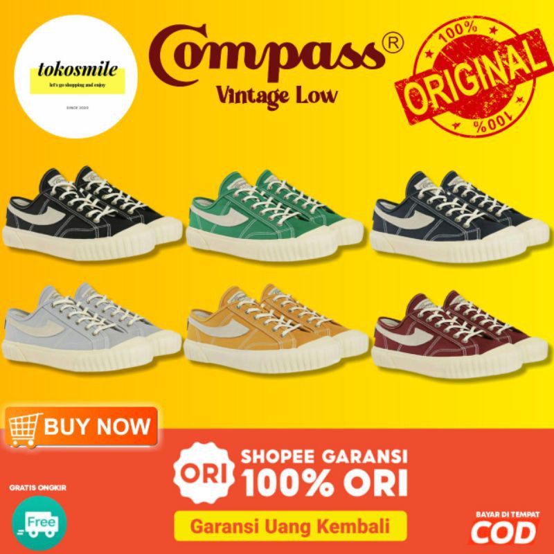 [READY STOCK & 100% ORIGINAL] Sepatu Compass Vintage Low