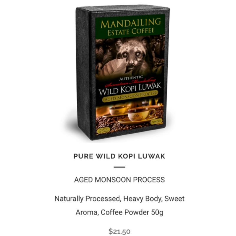 Mandailing Estate Coffee Wild Kopi Luwak – GDVPDJ