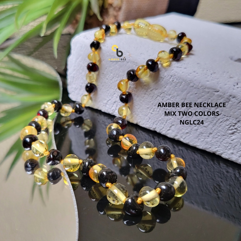 Kalung Amber Anak Premium Glossy Lemon Cherry NGLC24 By Amber Bee