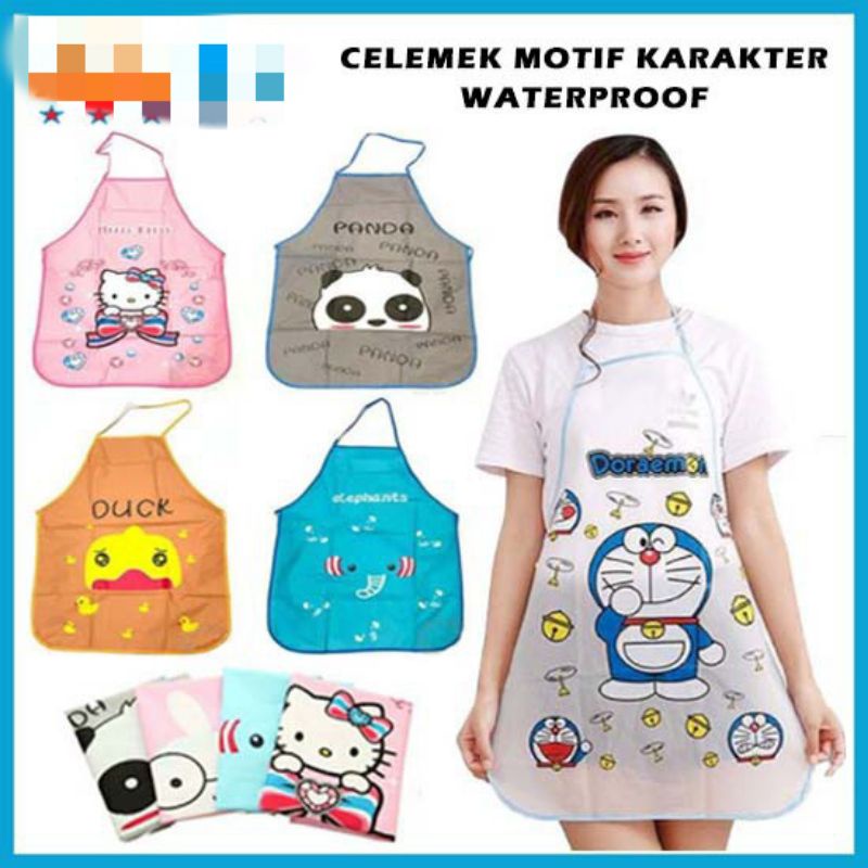 Celemek Apron Waterproff motif karakter