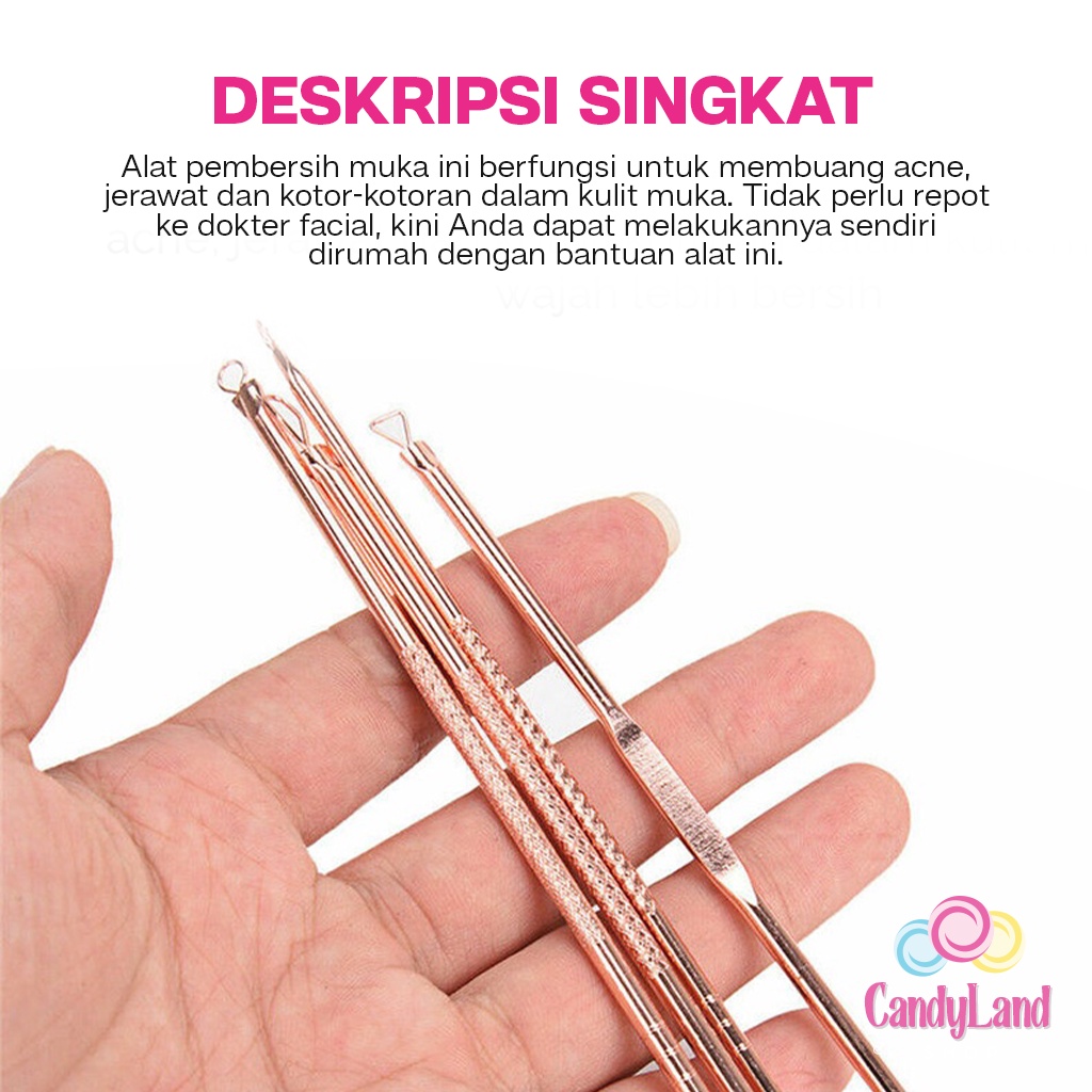 Set Pembersih Komedo 4 In 1 Alat Pembersih Muka Pencet Jerawat Stainless