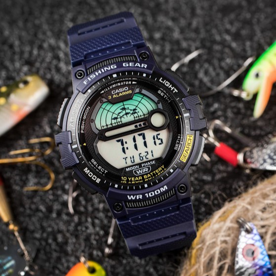 [ PROMO ] Jam Tangan Pria Casio WS-1200H-2A / WS1200H Digital Fishing Gear Original Garansi Resmi
