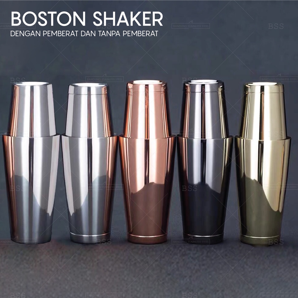 Sus 304 Boston shaker set 700ml/500ml bartender cocktail stainless mixer weighted base