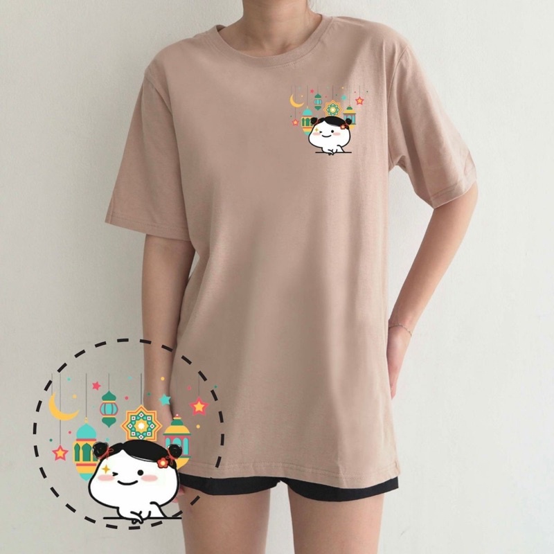 KAOS LEBARAN MOTIF PENTOL L04 KETUPAT EID MUBARAK IDUL FITRI GAMBAR LUCU COUPLE COTTON COMBED GROSIR MURAH