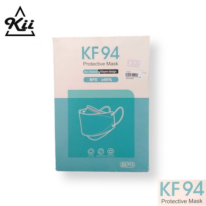 Masker Earlop KF94 Warna 4ply 50pcs - Masker Korea Earlop Anti Virus