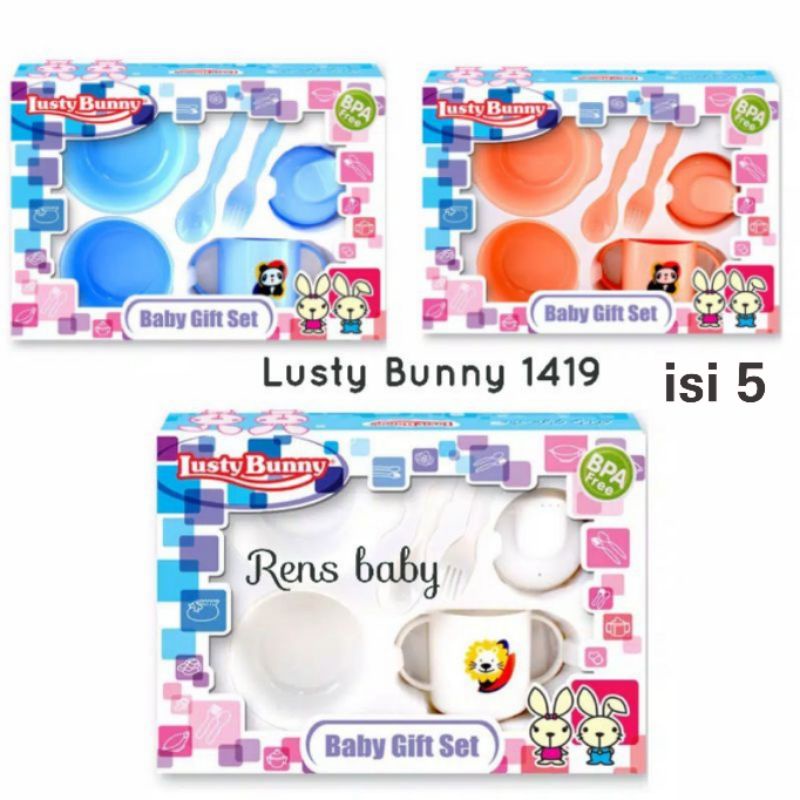 Free bubble warp. SNI Lusty bunny Feeding Gift Set Alat Makan Bayi mangkok sendok garpu gelas GL 1294 1286 LB 1404 1411 1419 1383 1842 1331 1364 1424