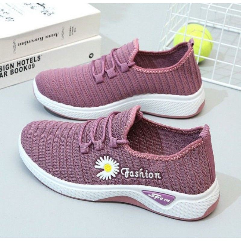 Medan Termurah KD001 Good quality sepatu Fashion Wanita import Sneakers wanita flower