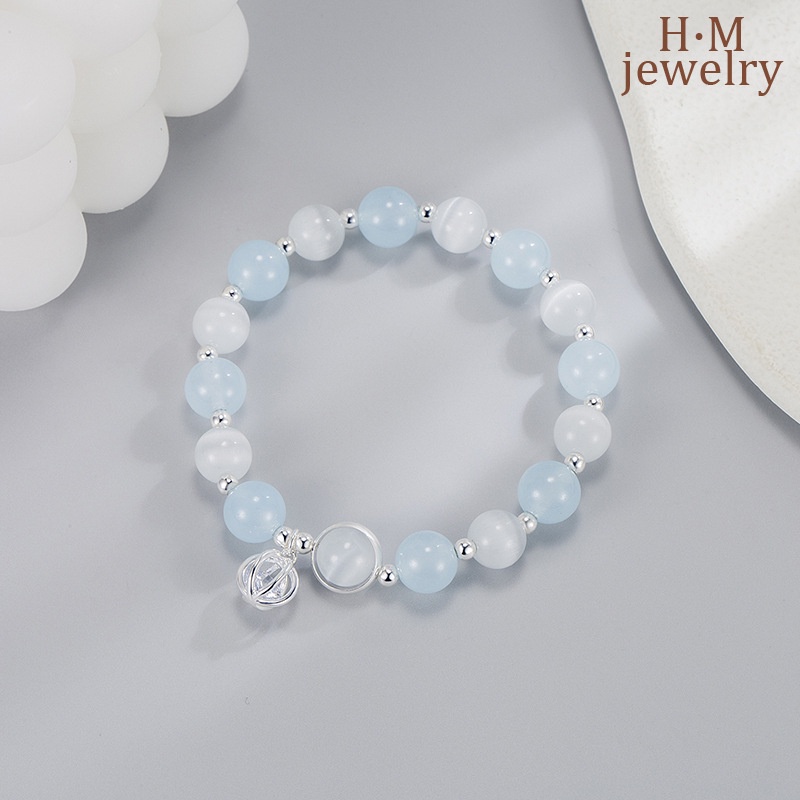 Gelang Manikmanik Kristal Opal Aquamarine Untuk Wanita