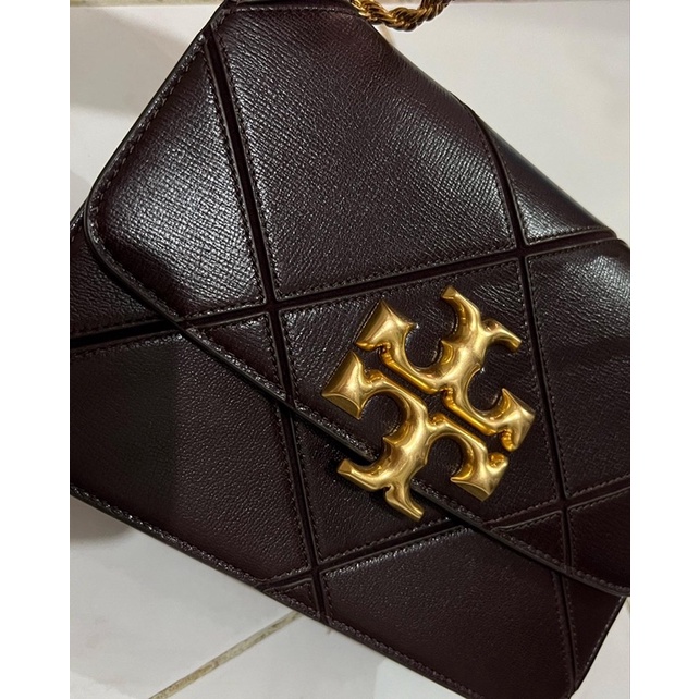 Tas new with tag Tory burch Eleanor Quilted Amaranth size medium Authentic Original 100%