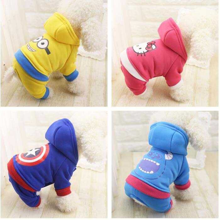 Pakaian Anjing Kucing Model Kapten Amerika Monster Minions Warna