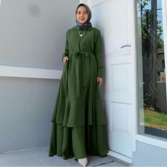 20+ Inspirasi Baju Gamis Warna Army