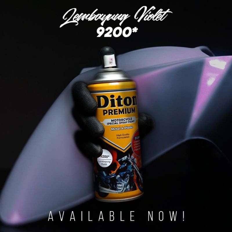 DITON PREMIUM  9200 LEMBAYUNG VIOLET CAT SEMPROT SPRAY PAINT WARNA UNGU tahan bensin bukan merk PYLO