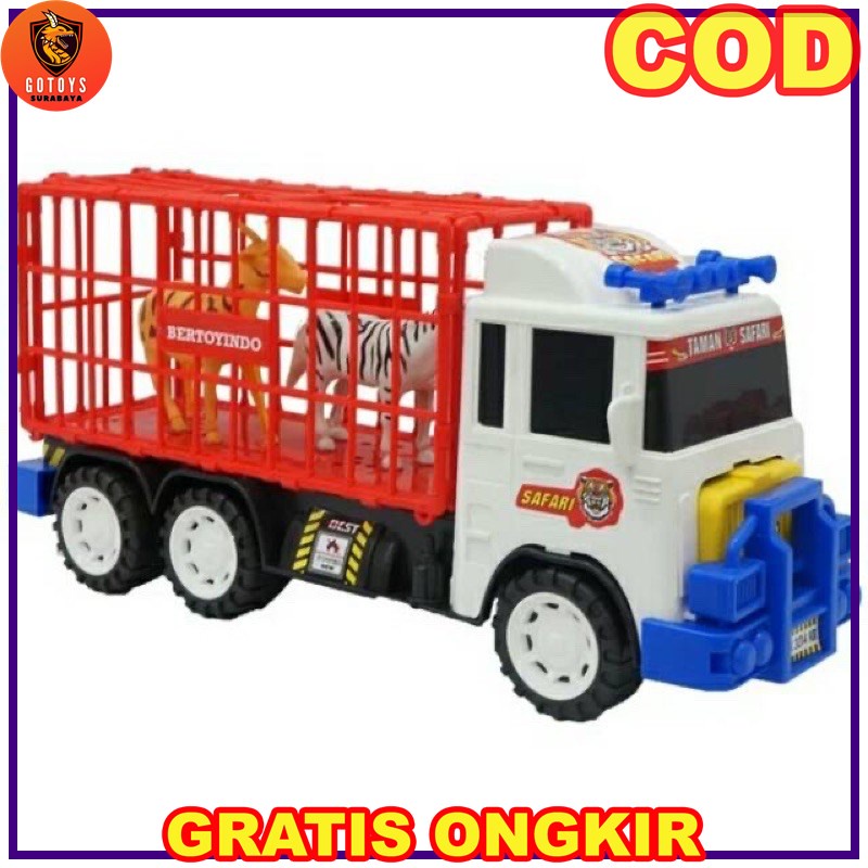 Mainan Truk Transportasi Pengangkut Hewan Taman Safari Gotoys Ftw366