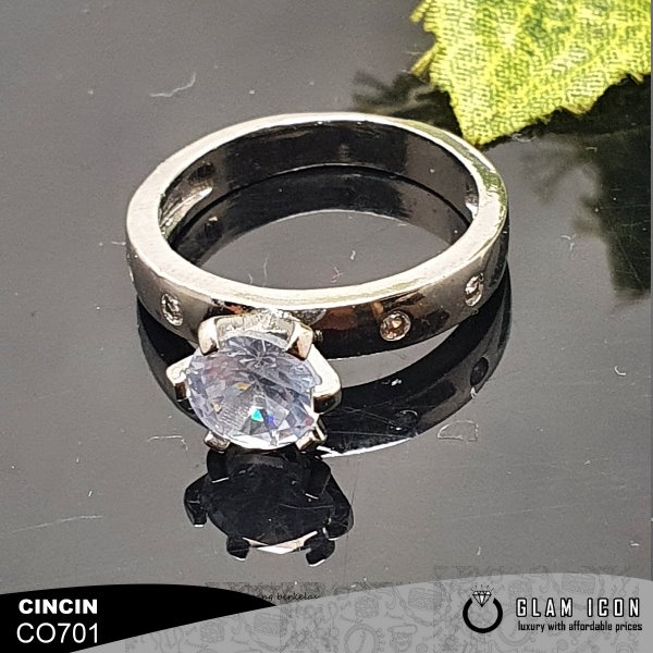 Cincin Couple Mata Soliter Crown  C0701 CCS