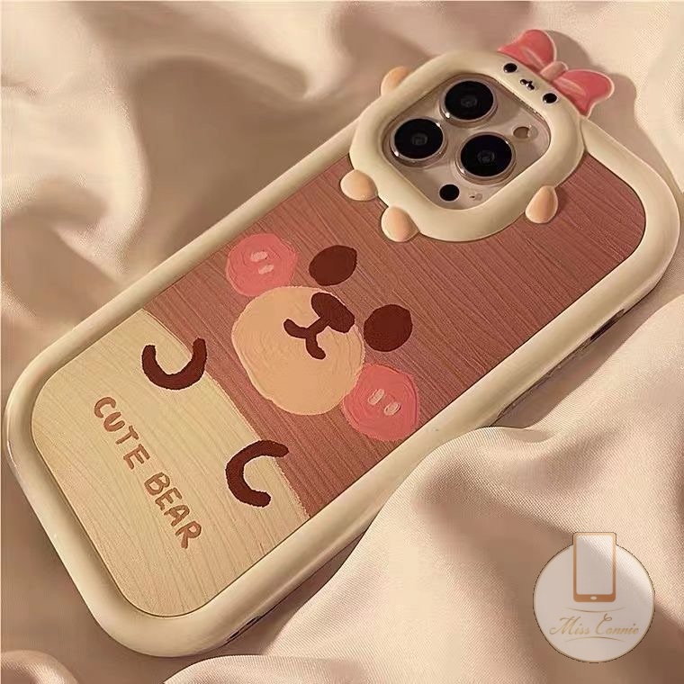 Case Beruang Kartun Untuk Samsung A14 A04s A04 A12 A03 A53 A03s A50 A51 A04E A23 A31 A50s A32 A13 A52 A30s A52s A11 A02s A21s A71 A22 A33 A73 Cute 3D Bow Little Monster Lens Soft Cover