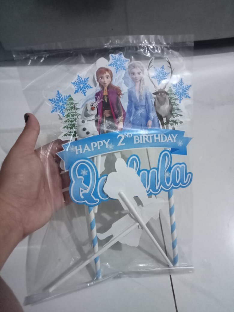 Frozen 2 Salju - Topper Cake Birthday / Hiasan Kue Ulang Tahun