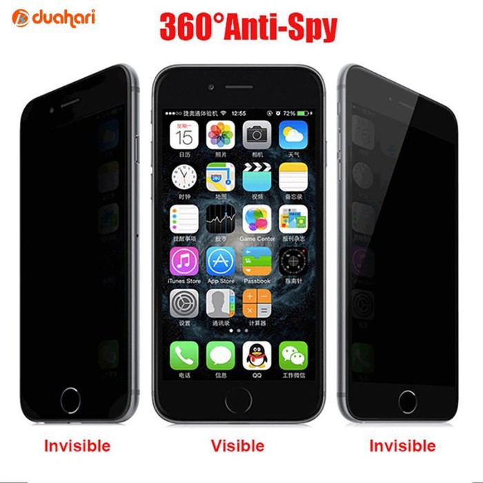 IPHONE 6/7/8/SE2/6 PLUS/7 PLUS/8 PLUS TEMPERED GLASS ANTI SPY PRIVASI