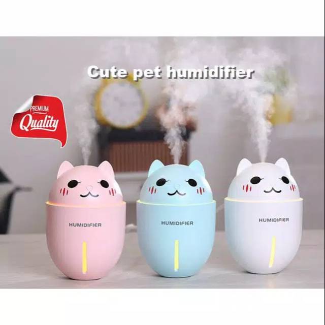 PET HUMIDIFIER adorable Air 3in1 Usb LED Mini Fan pelembap ruangan