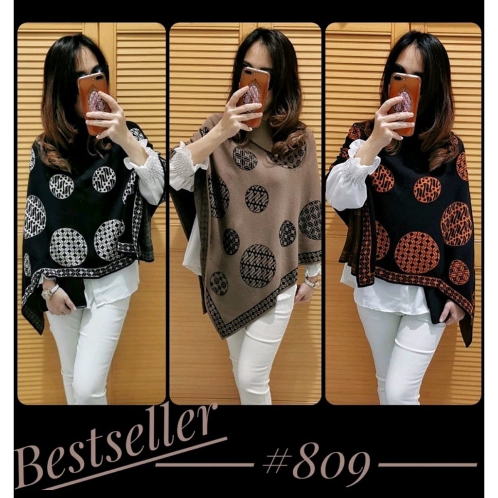 ponco sweater baju outer jumbo rajut big size wanita