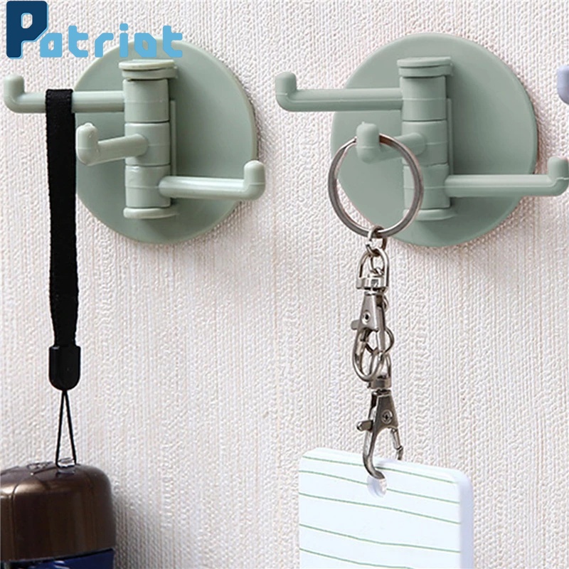 [ Home Creative Nail-Free  Strong Bearing  Racks ][ Rotatable Seamless Adhesive Wall Hanging Storage Hooks ]