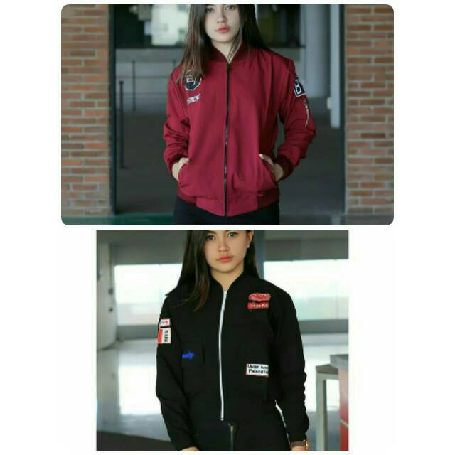 World  bomber/jaket wanita/jaket patch murah/fashion cewek/fashion abg/jaket bomber remaja/baju gaul